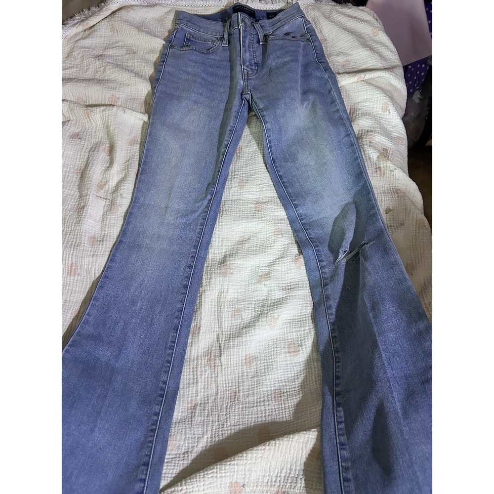 Lucky Brand Ava Jeans Womens 00 24‎ Mid Rise Bootcut Distressed Light Wash Denim